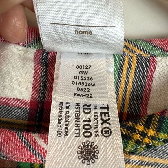 Hanna Andersson Flannelette Peplum Top Family Holiday Plaid Size 12 Girls 80127 - Picture 4 of 4